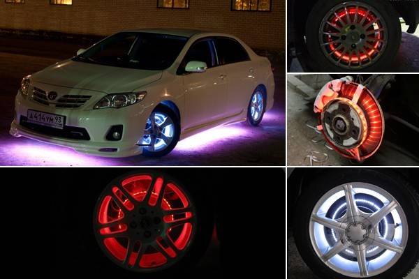 Как сделать подсветку колесных дисков авто? методы подсветки колес машины