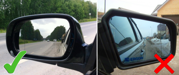 Правильная настройка зеркал заднего вида в машине