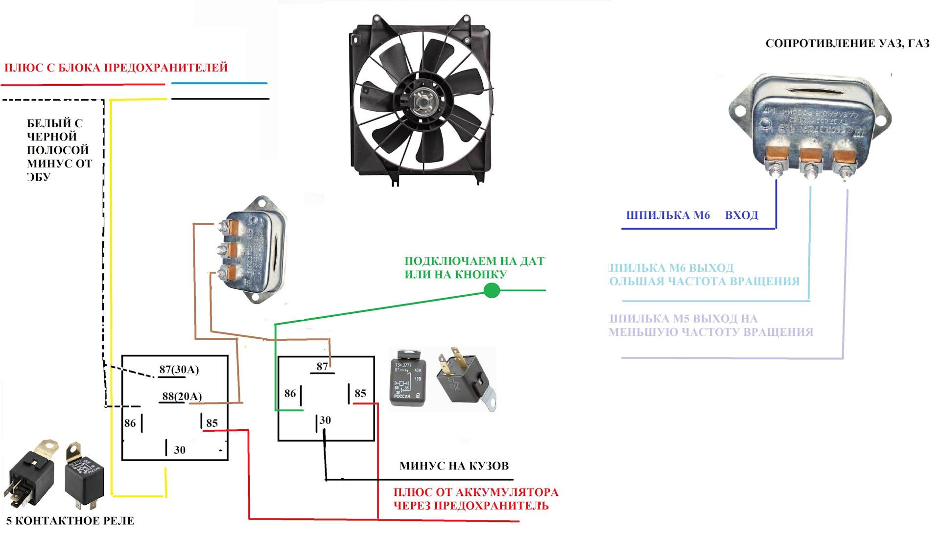 Схема включения вентилятора ваз 21099 инжектор – автотоп