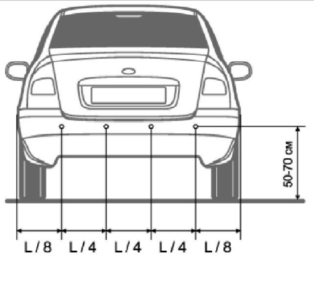 Установка датчиков парктроника, правильная установка парктроников: передних, задних, дисплея